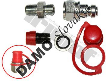 Hydraulická rýchlospojka samec , 1000 bar,1/4" s kompletným príslušenstvom
