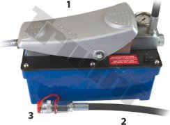 Pneumaticko hydraulická pumpa s manometrom