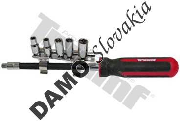 flexibilný skrutkovač s 1/4” VONKAJŠÍM 4-hranom a s hlavicami