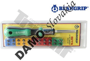 Račňový skrutkovač 1/4" na bity + sada bitov