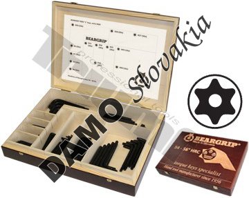 Drevená prezentačná kazeta TORX vŕtaných "L" kľúčov, 320 ks