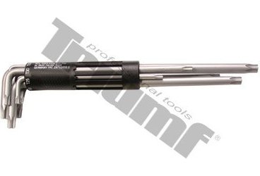 Sada extra dlhých "L" kľúčov torx zahnutých vŕtaných T10-50, 8-dielna vo valcovom PVC
