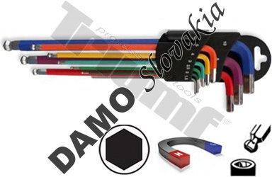 Extra dlhá sada inbus s guličkou a magnetom. 9 -  dielna