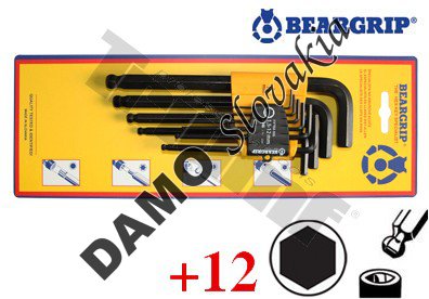 Sada kľúčov inbus "L" s guličkou 1,5 - 12 mm, 10 - dielna