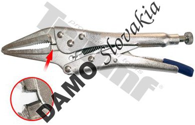 Samosverné kliešte so špicatou čeľusťou L = 225 mm