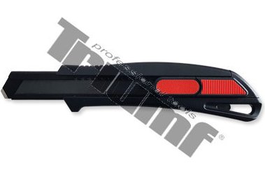 Nôž odlamovací 0,5x18mm, čierne tvrdené telo a protišmykový plast, čierna čepeľ (pk980)