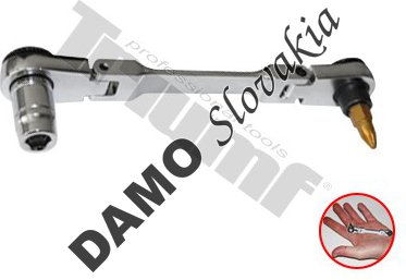 Račňa flexi výkyvná 180°, s aretácoiu na 1/4" bity a 1/4" hlavice