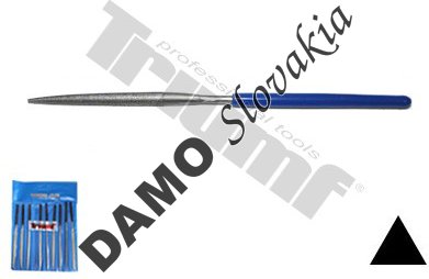 Pilníky diamantové jednotlivo, zo sady obj. číslo: #288 trojhranný - L = 140 mm