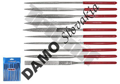 Sada pilníkov diamantových, ihlových, priame prevedenie, 10-dielna
