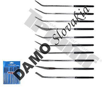 Sada pilníkov diamantových, ihlových, zahnuté prevedenie, 10 - dielna