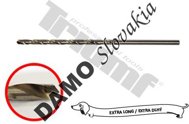 Vrták s TK plátkom do kovu, extra dlhý Ø 2,6 x 130 x 200 mm