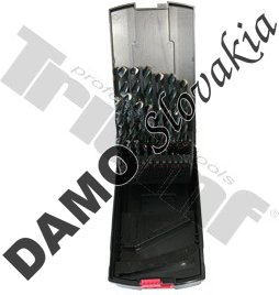 Sada vrtákov vybrusovaných, čierna 1 - 13 mm, 25 - dielna.