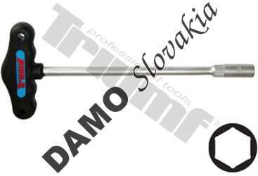 Kľúč "T"  CRV matný driek, PVC tvarovaná rukoväť  12 x 230 mm