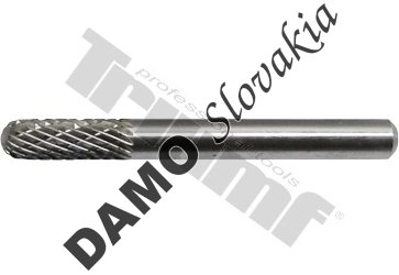 Frézka s valcovou stopkou Ø 6 mm,valcový tvar s guľovým zakončením Ø12mm,celková dĺžka