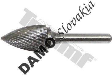 Frézka s valcovou stopkou Ø 6 mm, strelovitý tvar, Ø 16 mm, celková dĺžka 70 mm, tvrdokov
