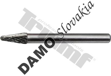 Frézka s valcovou stopkou Ø 6 mm,kuželová s guľovým zakončením,Ø 12 mm, celková dĺžka 70