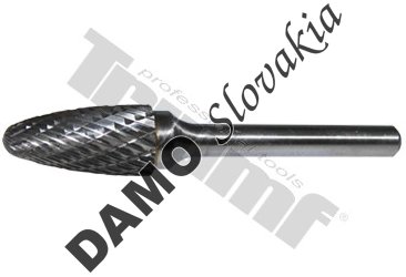 Frézka s valcovou stopkou Ø 6 mm, stromovitý tvar, Ø 12 mm, celková dĺžka 65 mm, tvrdokov