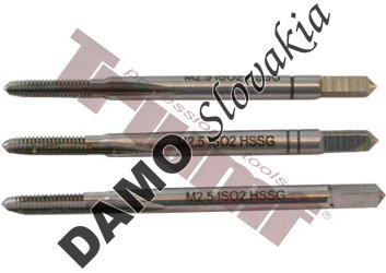 Závitníky sadové HSS, štandardné stúpanie, 3 ks M8x1,25