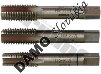 Závitníky sadové HSS, štandardné stúpanie, 3 ks M14x2