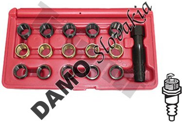 sada na opravu závitov zapaľovacích sviečok M14 x 1,25 MM, 16 - dielna